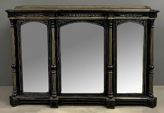 Victorian Black Cabinet with Brass Gallery Top