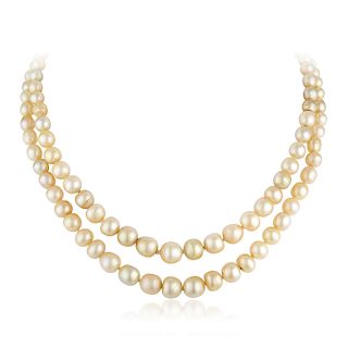Double Strand Natural Pearl Necklace
