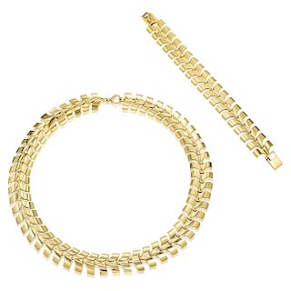 Tiffany & Co. Gold Necklace and Bracelet Set
