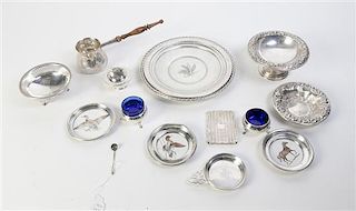 A Group of American Silver Table Articles, Various Makers, 20th Century, Diameter of largest 10 inches.