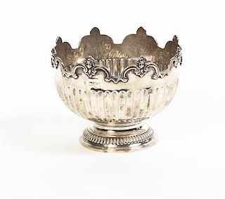 A Victorian Silver Rose Bowl, Edward Barnard & Sons Ltd., London, 1898, diameter 5 5/8 inches.