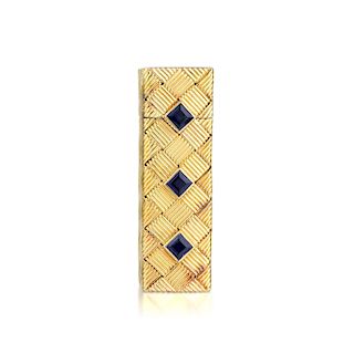 Van Cleef & Arpels Sapphire Gold Lipstick Case