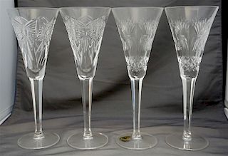 4 WATERFORD TOASTING FLUTES
