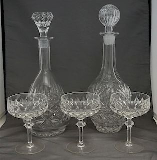 5 PC CRYSTAL DECANTERS & CHAMPAGNES