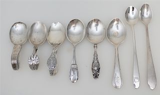 8 ANTIQUE STERLING BABY SPOONS