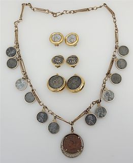 4 pc VINTAGE ESTATE COIN JEWELRY
