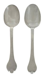 Two 17th Century Silver Trefid Spoons