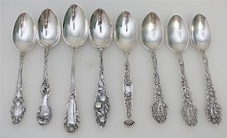 8 ANTIQUE STERLING SILVER SPOONS
