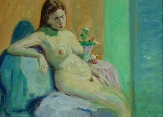 Moses Soyer Original Nude Study Oil Painting
