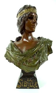 Emmanuel Villanis "La Sibylle" Bronze Sculpture