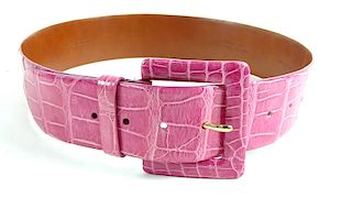 Ralph Lauren Hot Pink Alligator Designer Belt