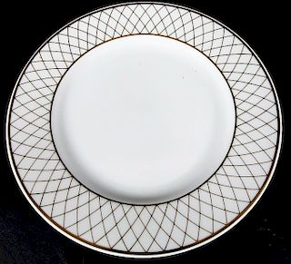 8 Tiffany & Co Gold Lattice Porcelain Salad Plates