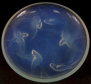 Sabino French Opalescent Art Glass Birds Dish