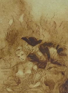 Louis Icart Original Dry Point Etching On Paper