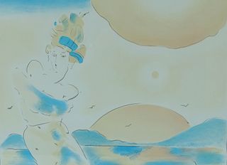 Peter Max Hand Signed Original Lithograph on Paper