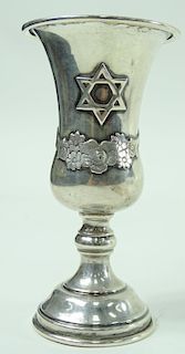 Antique Sterling Silver Judaica Kidush Cup