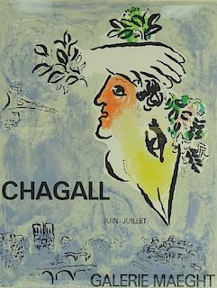 Marc Chagall Le Ciel Bleu, Paris Lithograph Poster