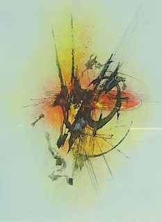 Leonardo Nierman Abstract Color Aquatint On Paper