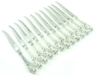 12 Lunt Eloquence Sterling Silver Steak Knives