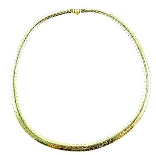 VTG Cartier 18K Gold Omega Herringbone Necklace