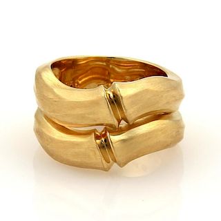 Cartier Double Bamboo 18k Gold Stack Bands Ring