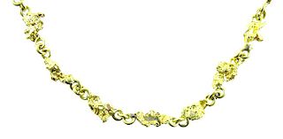 Antique 18K Gold Nugget Link Chain Necklace