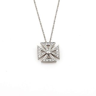 Tiffany & Co. Diamond Platinum Cross Necklace