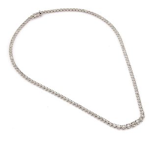 Platinum 3.00ct Diamond Eternity Tennis Necklace