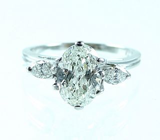 Ladies 14K White Gold & Diamond Engagement Ring