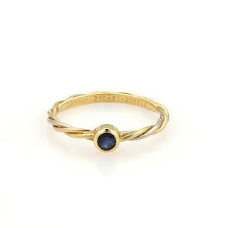 Cartier Sapphire 18k Tricolor Gold Twist Wire Ring