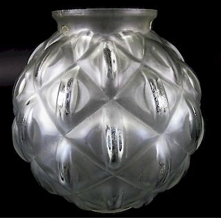 Art Deco French Glass Globular Flower Vase