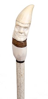 3. Scrimshaw Whale’s Tooth Nautical Cane- 