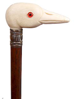 4. Walrus  Bird Dress Cane- Ca. 1900