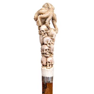20. Stag Skull and Octopus Cane-