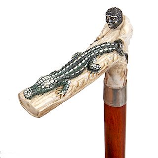 21. Jacksonville Style Stag Alligator Carving-