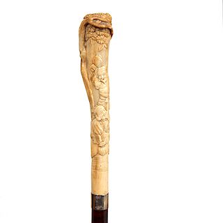 63. Japanese Stag Cane-