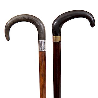 119. Pair of Black Horn Dress Canes-