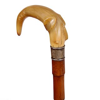 123. Stylized Elephant Horn Cane-  