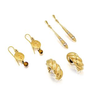 A Group of Three Pairs of Earrings
