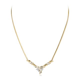 A 14K Gold and Diamond Necklace