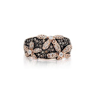 A 14K Rose Gold Diamond Ring