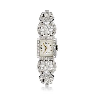 Hamilton 14K Gold Ladies Diamond Dress Watch