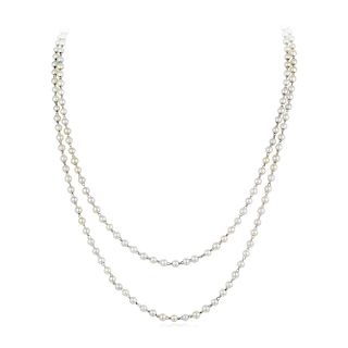 A Single-Strand Cultured Pearl Opera Length Necklace