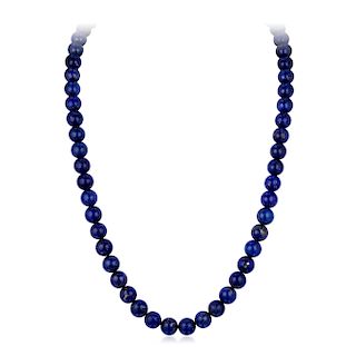 A Lapis Lazuli Bead Necklace