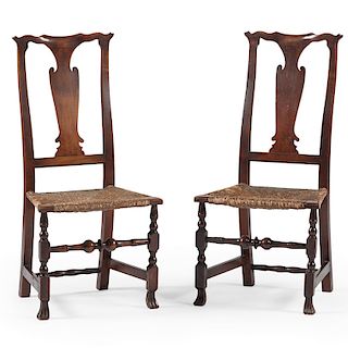 Pair of American Queen Anne Chairs