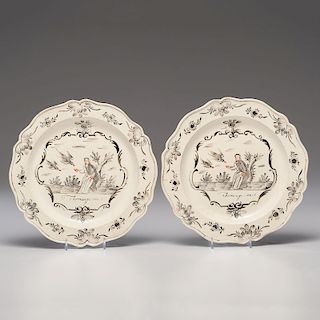 Dutch-Decorated English Creamware Plates