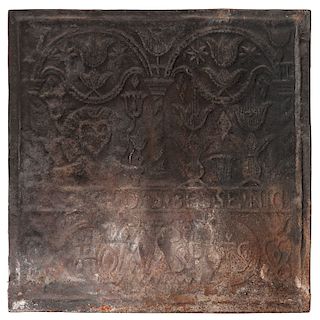 Pennsylvania Cast Iron Stove Plate, Thomas Potts