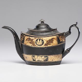 Painted Tole Tea Pot