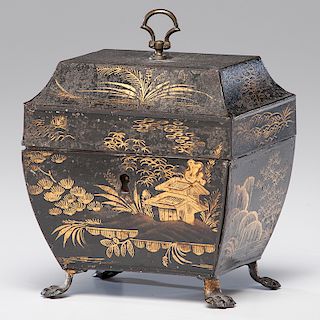 Continental Chinoiserie Tole Tea Caddy
