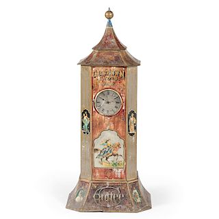 Tin Coffee Dispenser with Clock from Lyons, Ohio